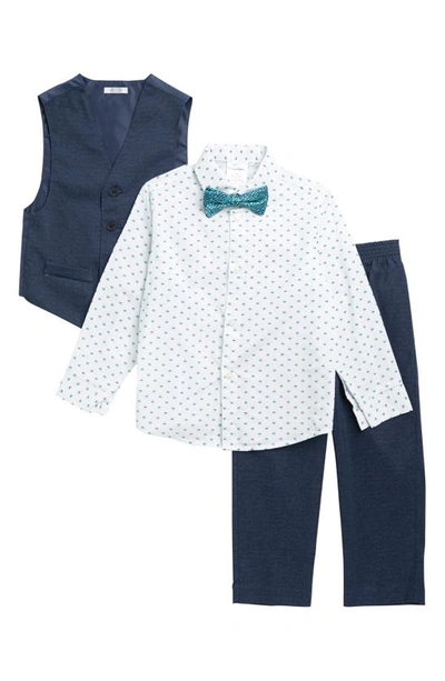 Calvin Klein Kids' Print 4-piece Vest Set In Dark Blue