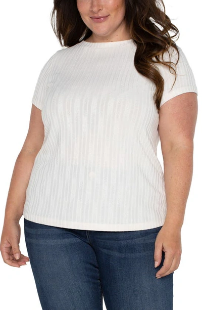 Liverpool Los Angeles Jacquard Rib Top In French Cream