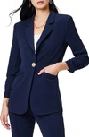 Nic + Zoe Avenue Scrunch Sleeve Blazer In Dark Indigo