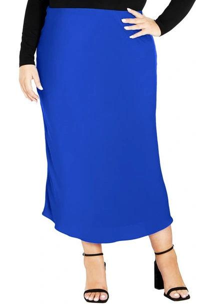 City Chic Envious Pencil Skirt In Ultra Blue