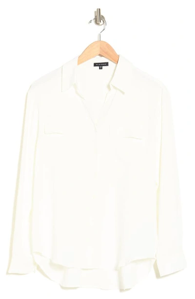 Pleione Crinkle Button-up Shirt In White