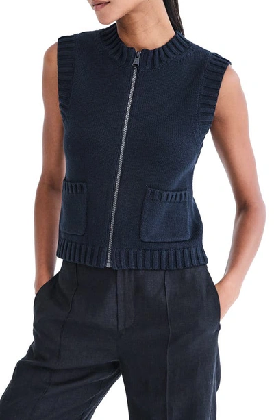 Alp N Rock Cartsen Ii Zip Front Organic Cotton Sweater Vest In Black