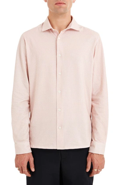 Sealskinz Hempnall Performance Organic Cotton Button-up Shirt In Pink/ Cream