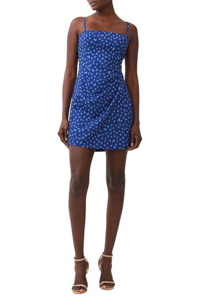 French Connection Aura Whisper Floral Faux Wrap Sundress In Blue