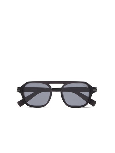 Zegna Transparent Dark Grey Aurora Ii Acetate Sunglasses