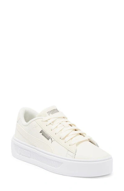 Puma Smash V3 Platform Sneaker In Frosted Ivory-ivory-silver