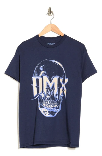 Merch Traffic Dmx Skull Cotton Graphic T-shirt In Navy