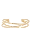 Nordstrom Rack Open Crossover Cuff Bracelet In Gold