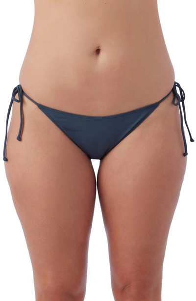 O'neill Saltwater Solids Maracas Side Tie Bikini Bottoms In Slate