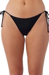 O'neill Saltwater Solids Maracas Side Tie Bikini Bottoms In Black