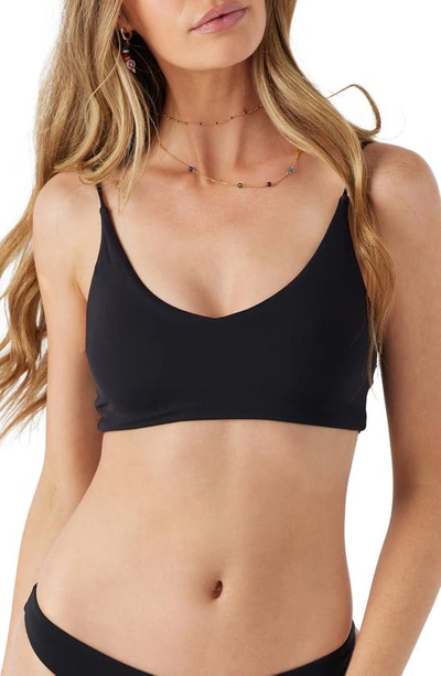 O'neill Huntington Saltwater Solids Bikini Top In Black