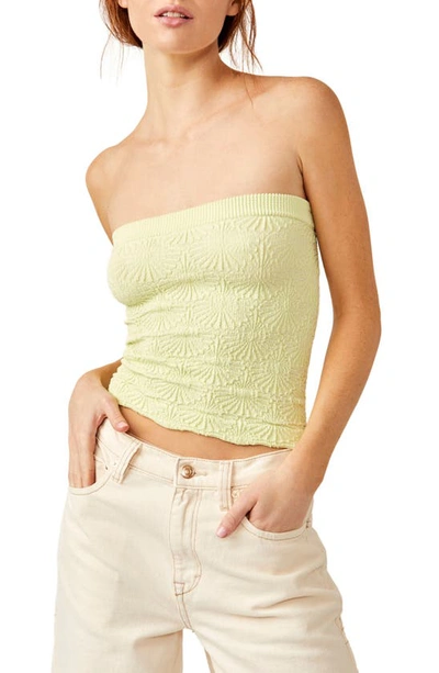 Free People Love Letter Jacquard Tube Top In Shadow Lime
