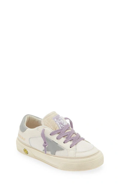 Golden Goose Kids' May Mesh Low Top Trainer In White/ Grey