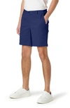 Bugatchi Theo Flat Front Stretch Chino Shorts In Navy