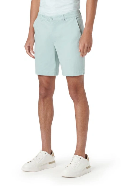 Bugatchi Theo Flat Front Stretch Chino Shorts In Seafoam