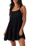 O'neill Rilee Crinkle Tiered Cover-up Dress In Black