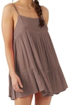 O'neill Rilee Crinkle Tiered Cover-up Dress In Deep Taupe