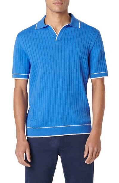 Bugatchi Johnny Collar Rib Polo In Classic Blue