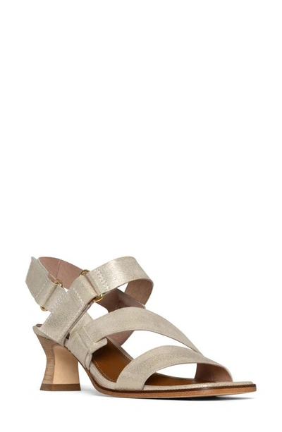 Donald Pliner Fisherman Kitten Heel Sandal In Platino