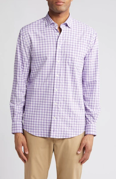 Johnnie-o Ashworth Prep-formance Check Button-up Shirt In Grape