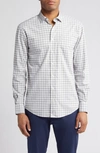 Johnnie-o Ashworth Prep-formance Check Button-up Shirt In Light Gray