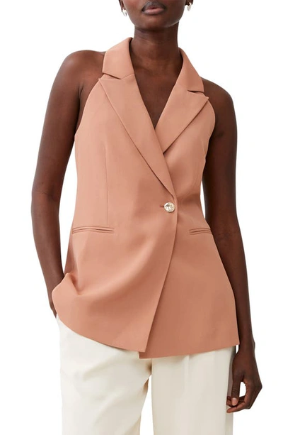 French Connection Harrie Vest In Camel
