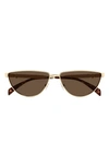 Alexander Mcqueen 60mm Cat Eye Sunglasses In Gold Brown