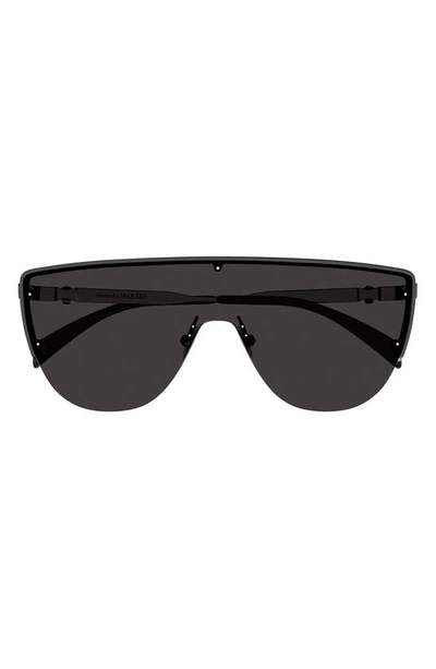 Alexander Mcqueen 99mm Oversize Mask Sunglasses In Ruthenium Black