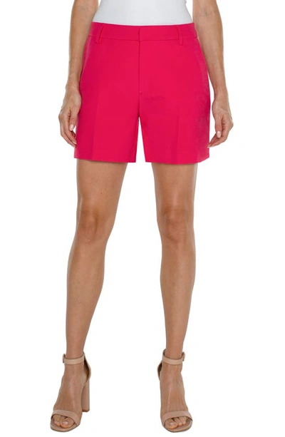 Liverpool Los Angeles Kelsey High Waist Shorts In Pink Punch