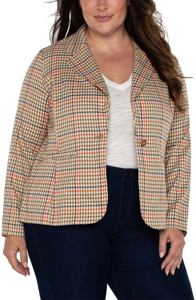 Liverpool Los Angeles Fitted Plaid Blazer In Lava Flow Multi