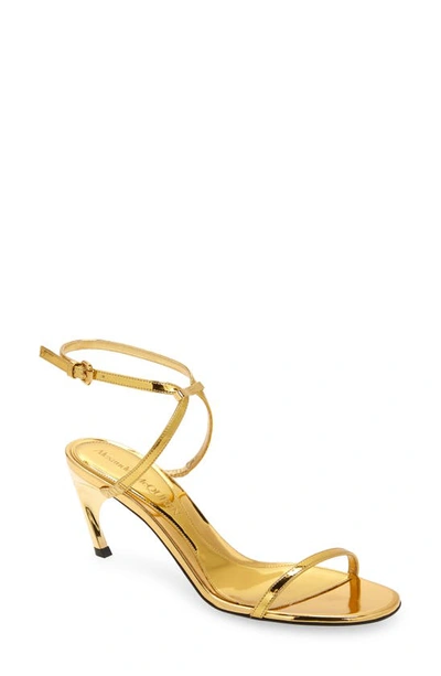 Alexander Mcqueen Naked Armadillo Sandal In Gold