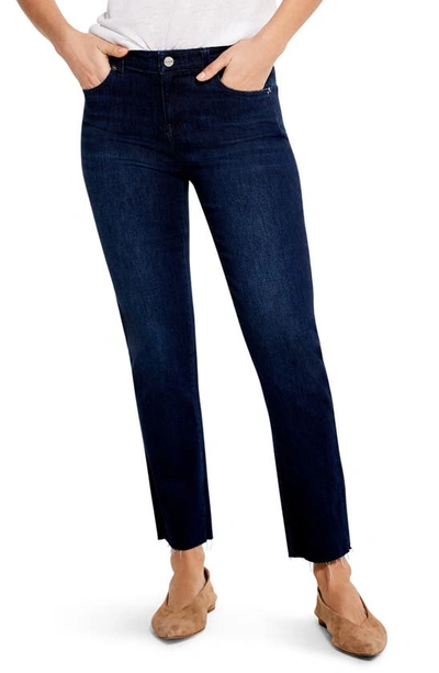 Nic + Zoe High Waist Raw Hem Ankle Straight Leg Jeans In Twilight