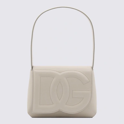 Dolce & Gabbana Ivory Leather Dg Logo Shoulder Bag In White