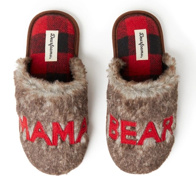Dearfoams Women's Furry Mama Bear Scuff In Multi