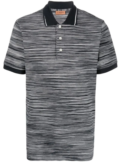 Missoni Tie-dye Print Cotton Polo Shirt In Black