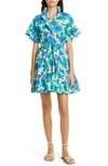 Mille Violetta Ruffle Tie Waist Dress In Cornflower