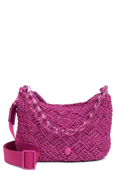 Kurt Geiger Crochet Crossbody Bag In Bright Pink