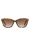 Marc Jacobs The  55mm Polarized Gradient Rectangular Sunglasses In Havana/ Brown Gradient