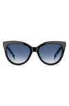 The Marc Jacobs 53mm Cat Eye Sunglasses In Black / Blue Shaded