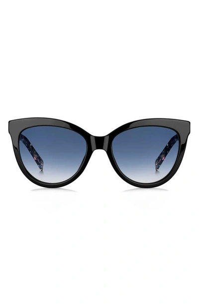 The Marc Jacobs 53mm Cat Eye Sunglasses In Black / Blue Shaded