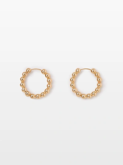 French Connection Metal Ball Hoop Earrings Gold