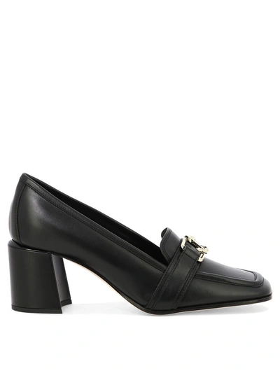 Jimmy Choo Evin 65 Leather Loafer Pumps In Black