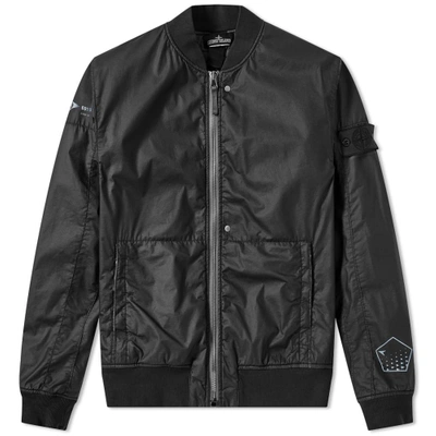 Stone Island Shadow Project Poly-hide Back Print Bomber Jacket In Black