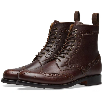 Grenson Fred Brogue Boot In Brown