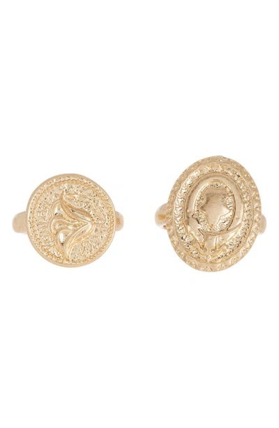 Melrose And Market Set Of Two Coin Rings In Gold