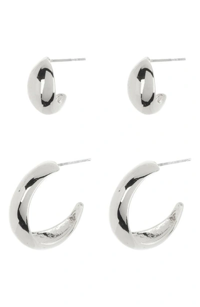 Nordstrom Rack Chubby Hoop Earrings Set In Metallic