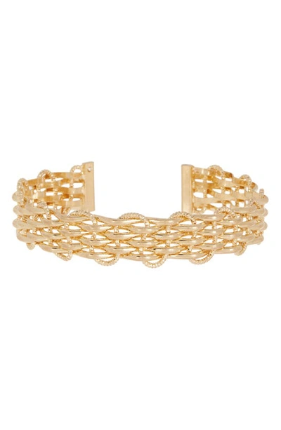 Melrose And Market Lattice Chain Cuff Bracelet In Gold