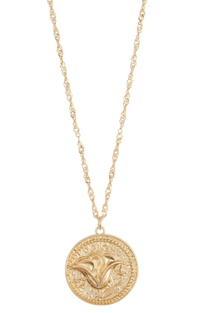 Melrose And Market Heirloom Coin Pendant Necklace In Gold