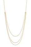 Nordstrom Rack Three Tier Drape Chain Necklace In Gold