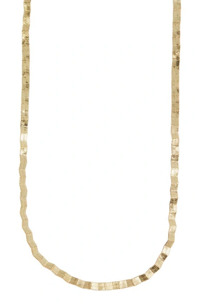 Nordstrom Rack Wavy Herringbone Chain Necklace In Gold
